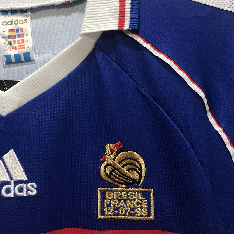 1998 France Home Retro Soccer Jersey(右胸带小字)