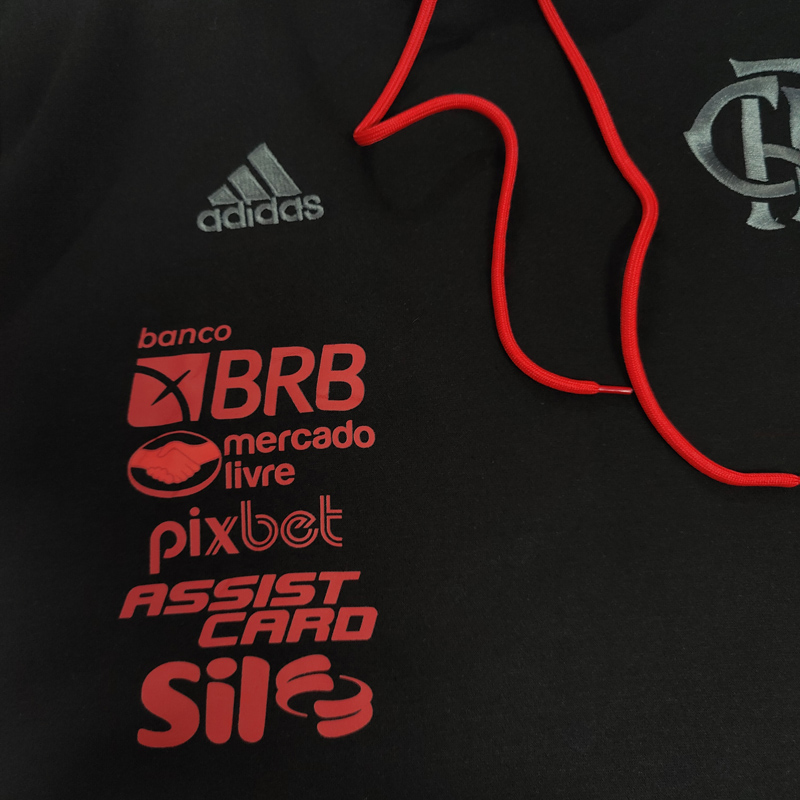 2023 Flamengo Black Hoody (加绒-刺绣-前带广告)