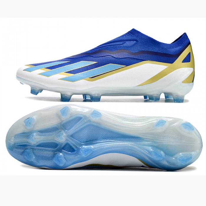 X Crazyfast.1 Laceless FG Soccer Shoes-Blue/White-6603816