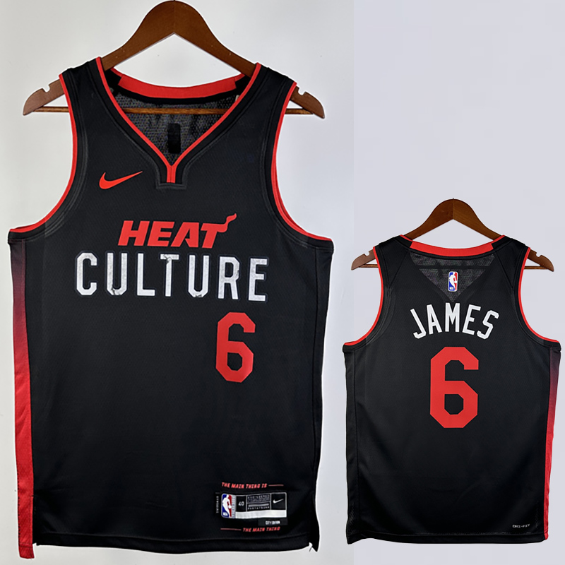 23-24 HEAT JAMES #6 Black City Edition Top Qual...
