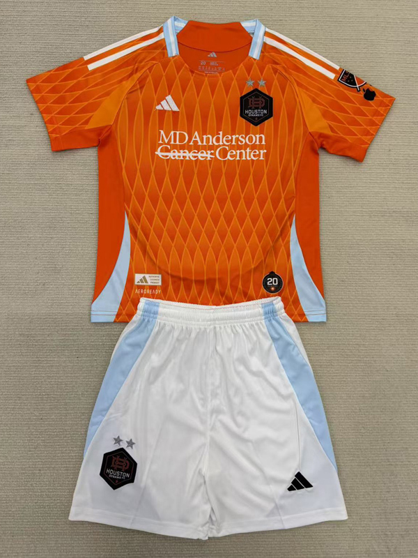 25-26 Houston Dynamo Home Kids Soccer Jersey (带章)