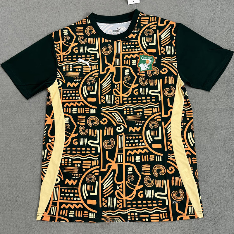 24-25 Ivory Coast Green Yellow Fans Training shirts