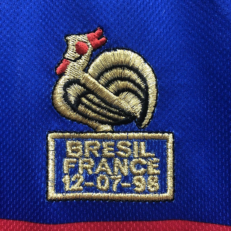 1998 France Home Retro Soccer Jersey(右胸带小字)
