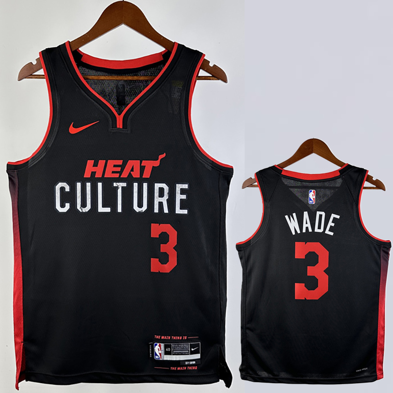 23-24 HEAT WADE #3 Black City Edition Top Quali...