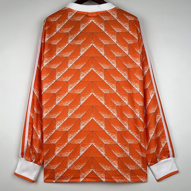 1988 Netherlands Home Long Sleeve Retro Soccer ...