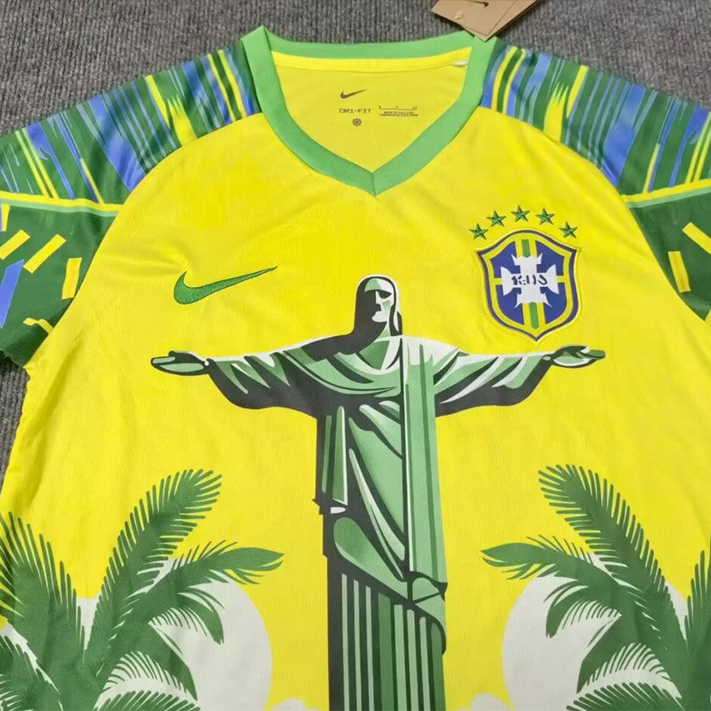 25-26 Brazil Yellow Green Special Edition Training shirts (黄袖口)