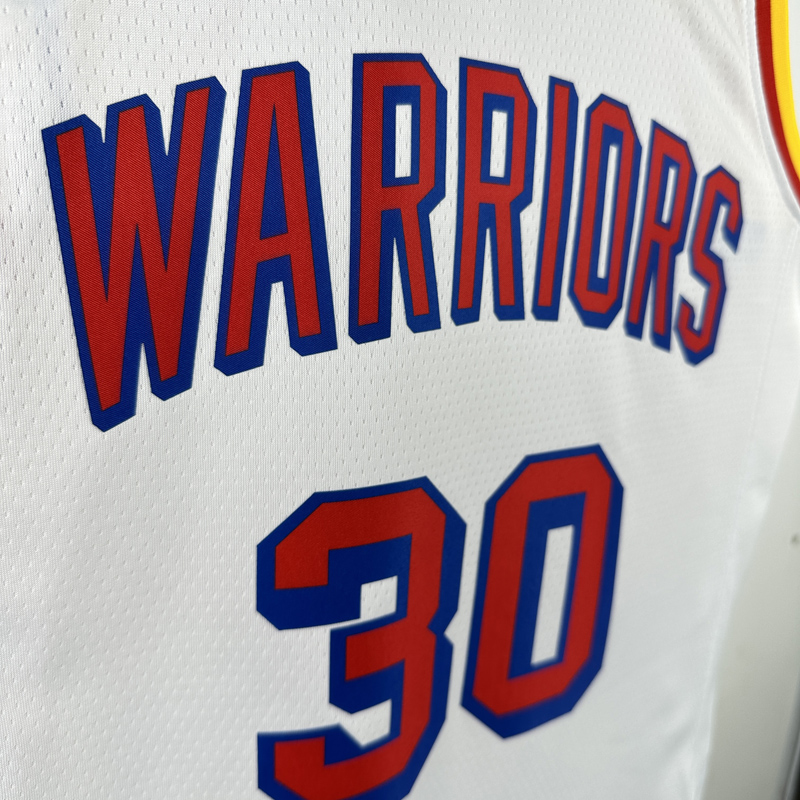 24-25 WARRIORS CURRY #30 White Retro Top Quality Hot Pressing NBA Jersey