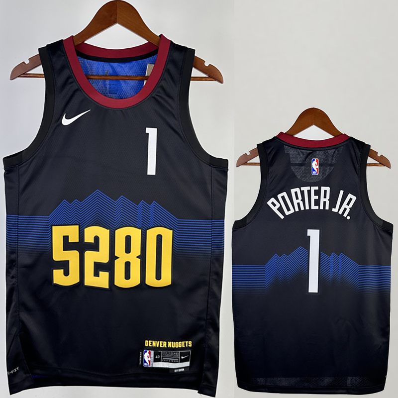 23-24 Nuggets PORTERJR. #1 Black City Edition T...