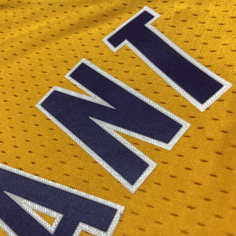 2009 LAKERS BRYANT #24 Yellow Retro Top Quality...