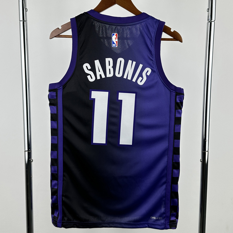 23-24 Kings SABONIS #11 Purple Top Quality Hot Pressing NBA Jersey (Trapeze Edition)飞人版