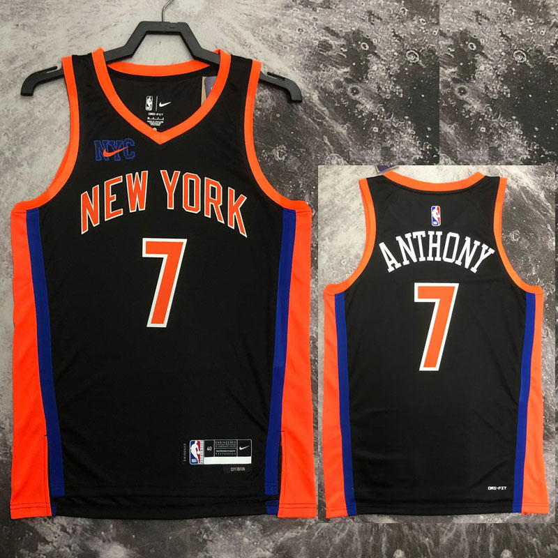 22-23 KNICKS ANTHONY #7 Black City Edition Top ...