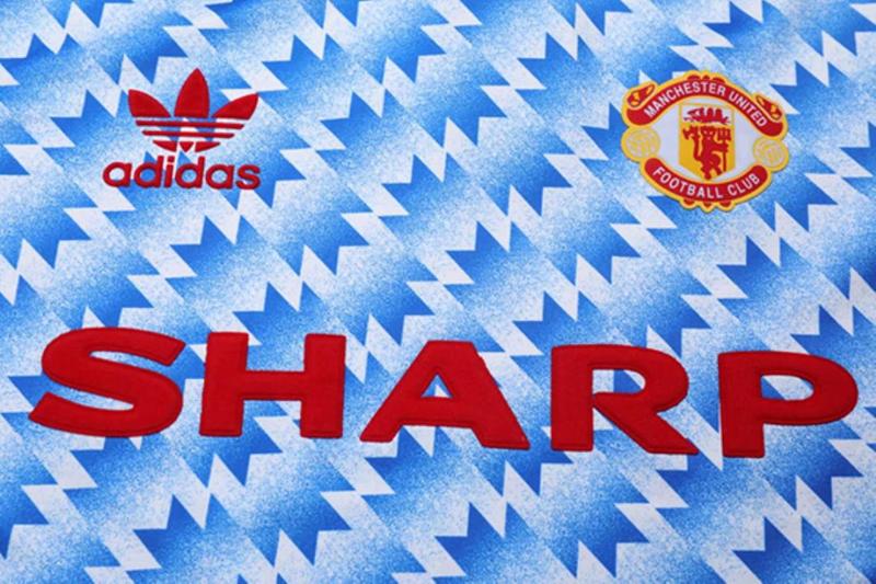 1990-1992 Man Utd Away Long Sleeve Retro Soccer...
