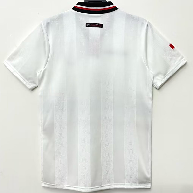 1998 Man Utd Away White Retro Soccer Jersey