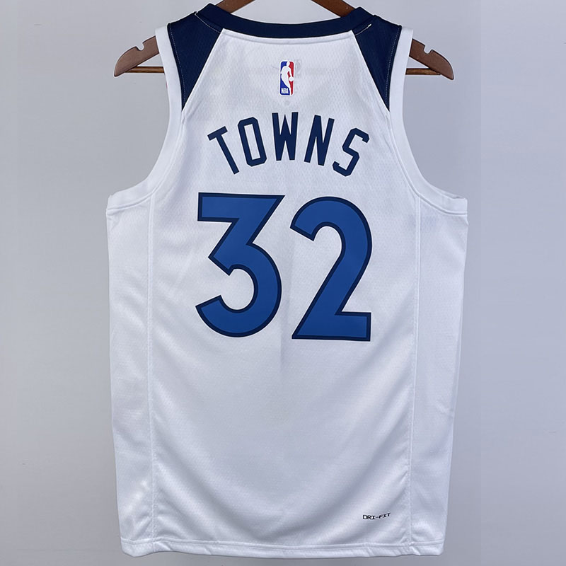 22-23 Timberwolves TOWNS #32 White Top Quality ...