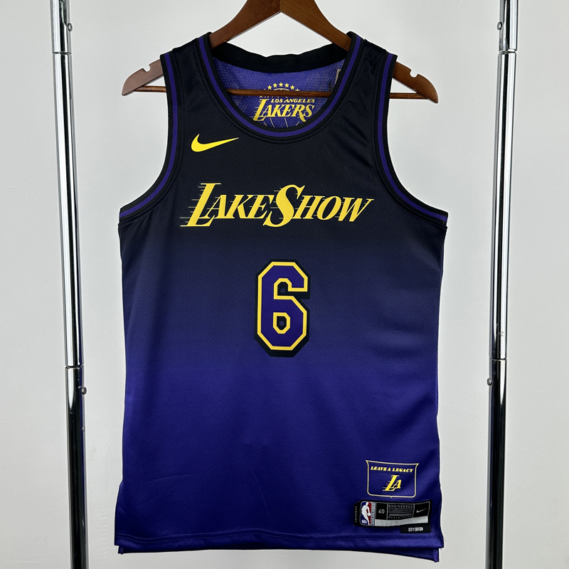 24-25 LAKERS JAMES #6 Royal blue City Edition Top Quality Hot Pressing NBA Jersey