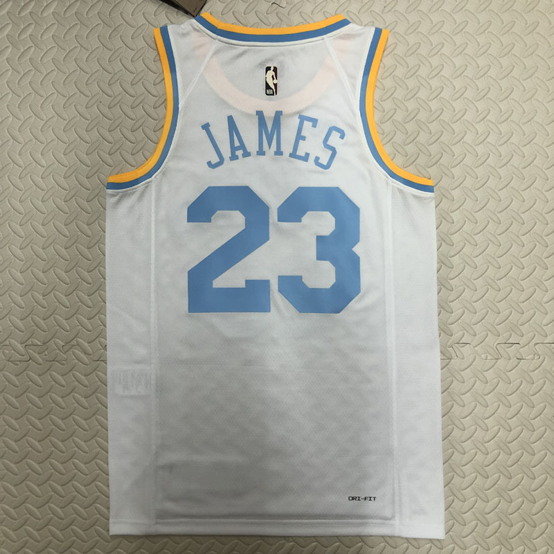22-23 LAKERS JAMES #23 White Top Quality Hot Pr...