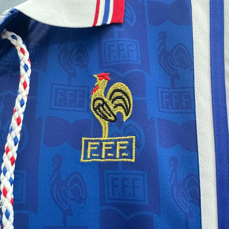 1996 France Home Retro Soccer Jersey *带章