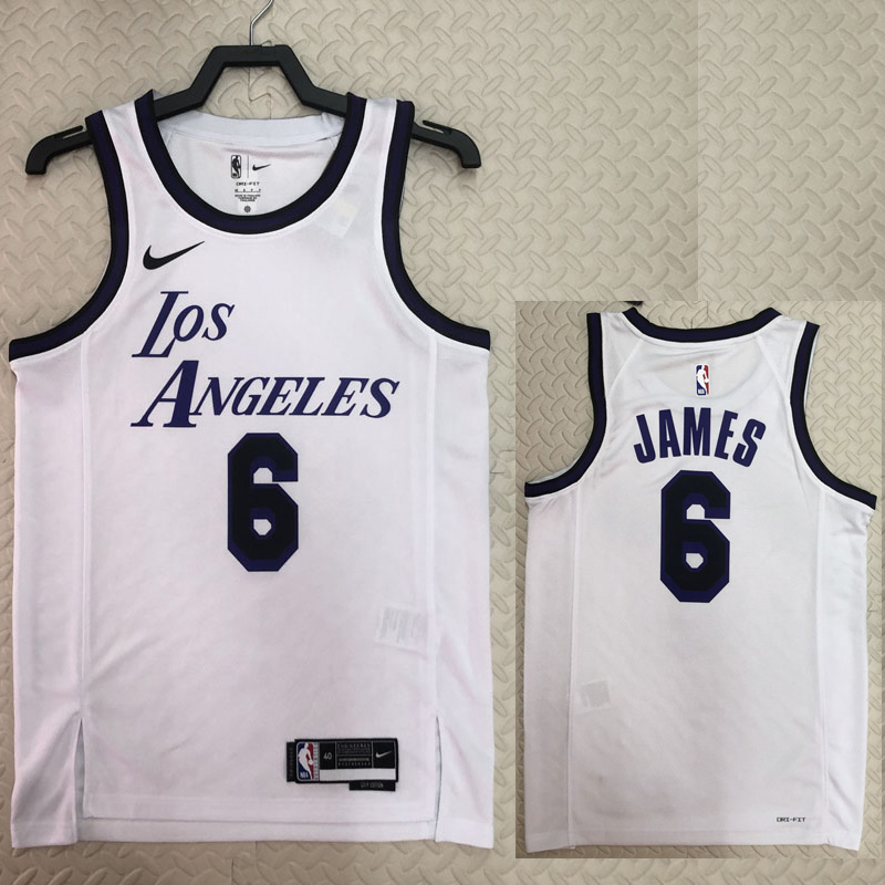 22-23 LAKERS JAMES #6 White City Edition Top Qu...