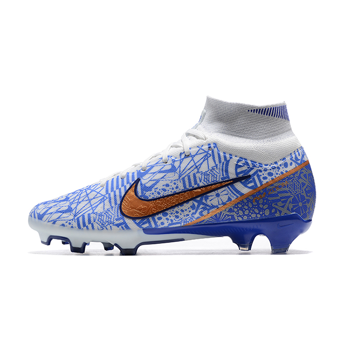 Air Zoom Mercurial Superfly IX Elite FG High Soccer Shoes-White/Blue-1776171