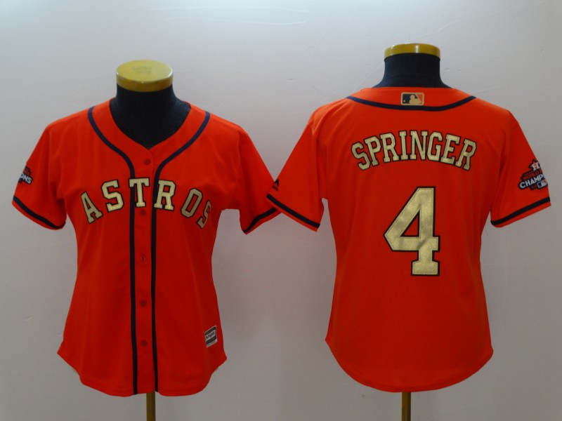Houston Astros Women's baseball jersey SPRINGER 4