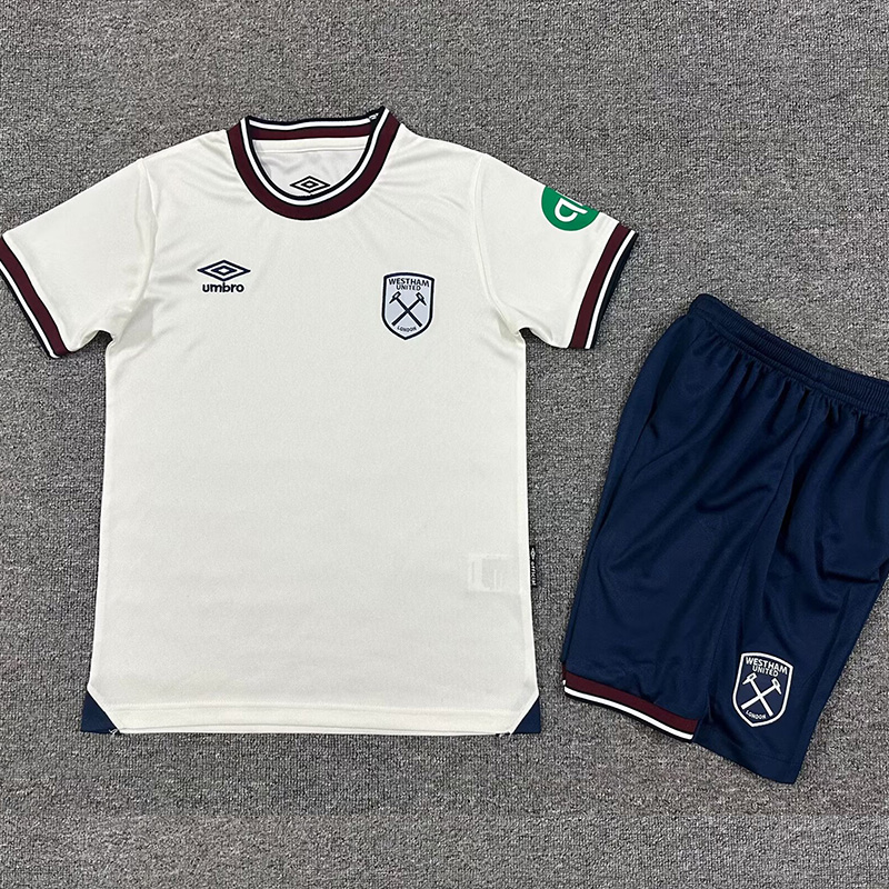 25-26 West Ham Away Kids Soccer Jersey
