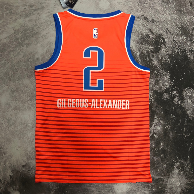 OKC GILGEOUS-ALEXANDER #2 Orange Top Quality Ho...