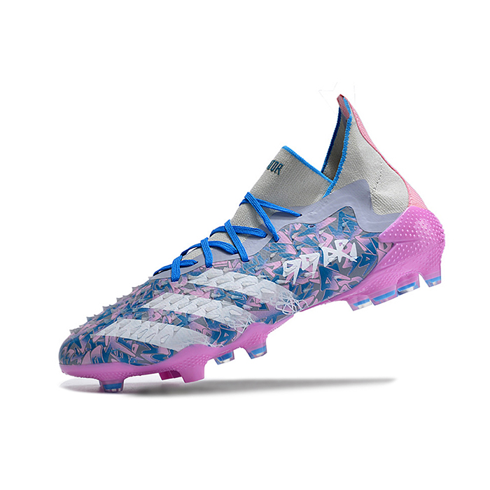 PREDATOR FREAK .1 FG High Soccer Shoes-Purple/Gray-1978528
