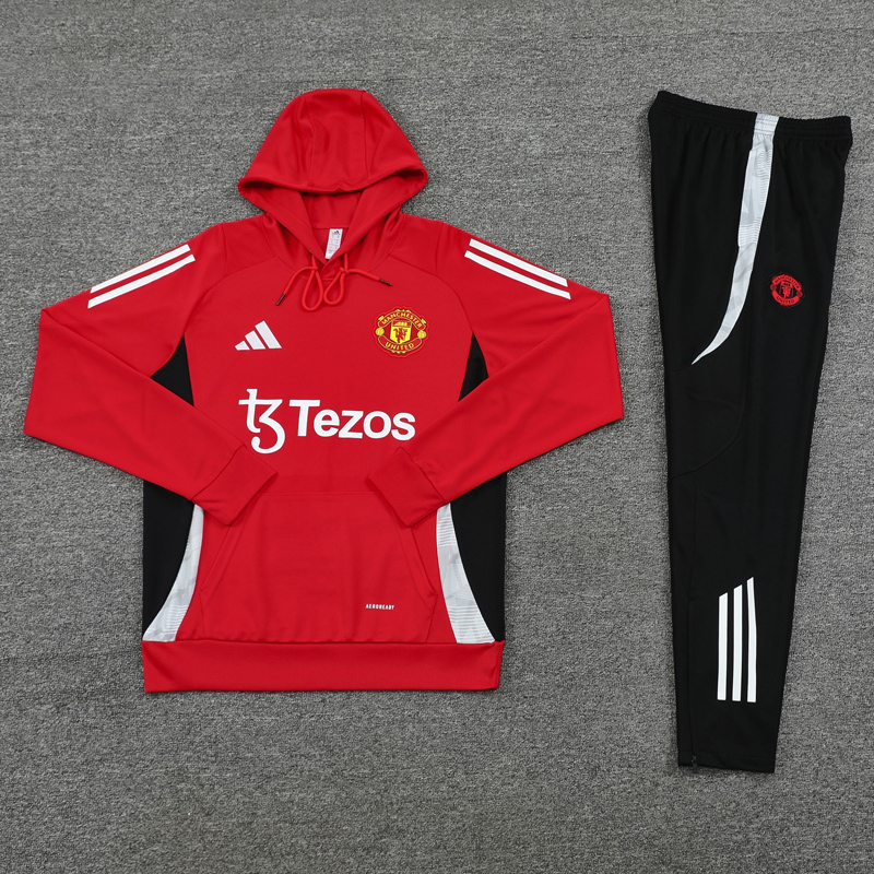 24-25 ManUtd Red Hoodie Tracksuit (卫衣套装)