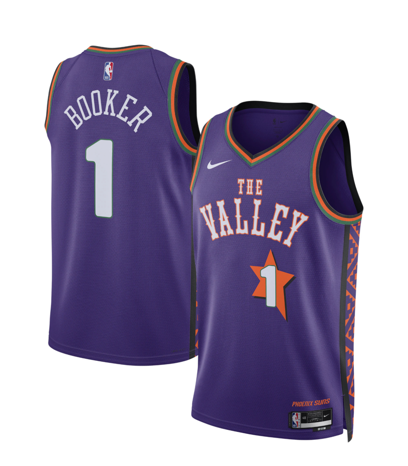 24-25 SUNS BOOKER #1 Purple Retro Top Quality Hot Pressing NBA Jersey