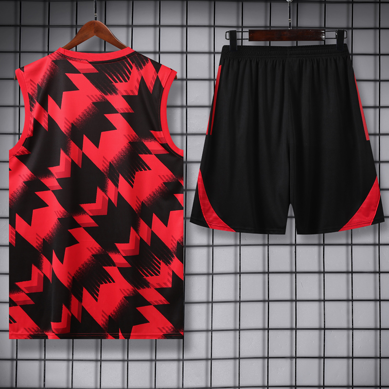 25-26 Man Utd Red black Tank top and shorts suit