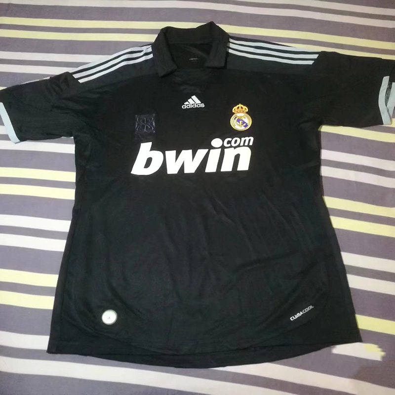 2009-2010 RMA Away Black Retro Soccer Jersey