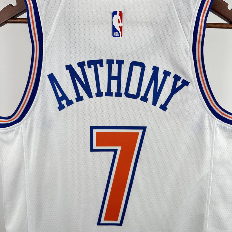 2018-19 KNICKS ANTHONY #7 White Top Quality Hot Pressing NBA Jersey