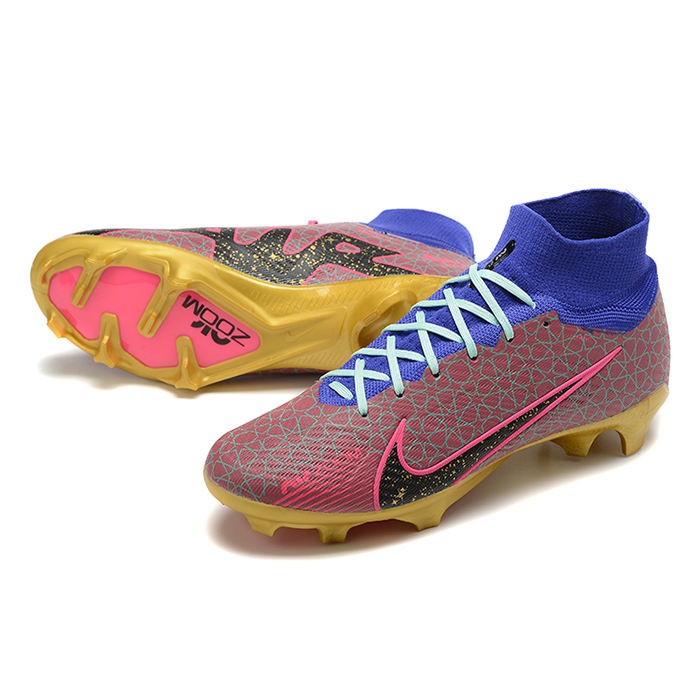 Air Zoom Mercurial Superfly IX Elite FG Lucent Pack High Soccer Shoes-Wine Red/Blue-4445000