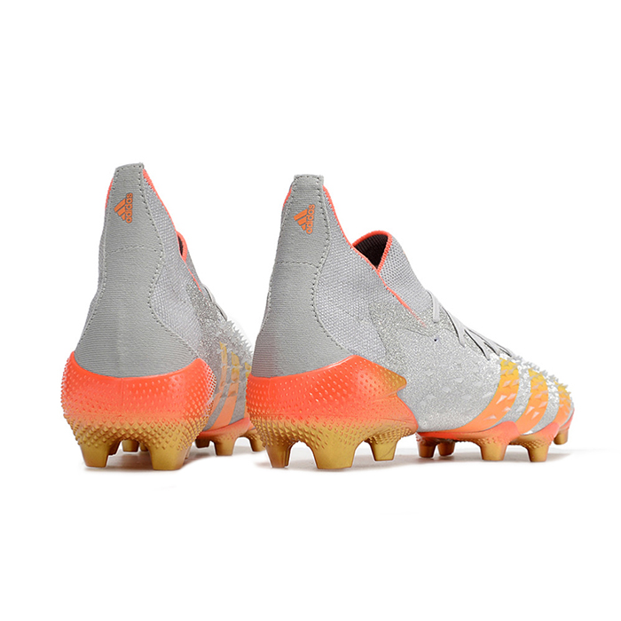 PREDATOR FREAK + FG High Soccer Shoes-Gray/Orange-3861034