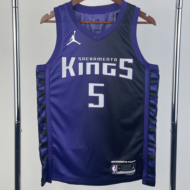 23-24 Kings FOX #5 Purple Top Quality Hot Press...