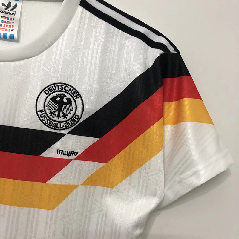1990 Germany Home White Retro Soccer Jersey（亲笔签名 号码）