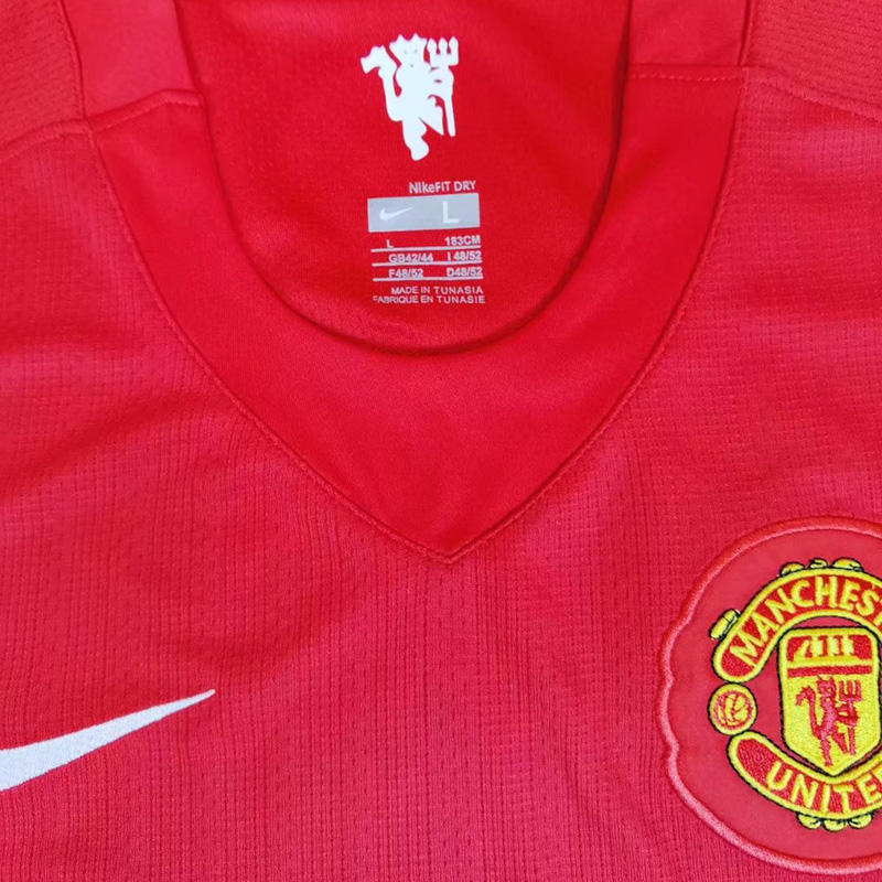 2007-2008 Man Utd Home long sleeve Retro soccer...