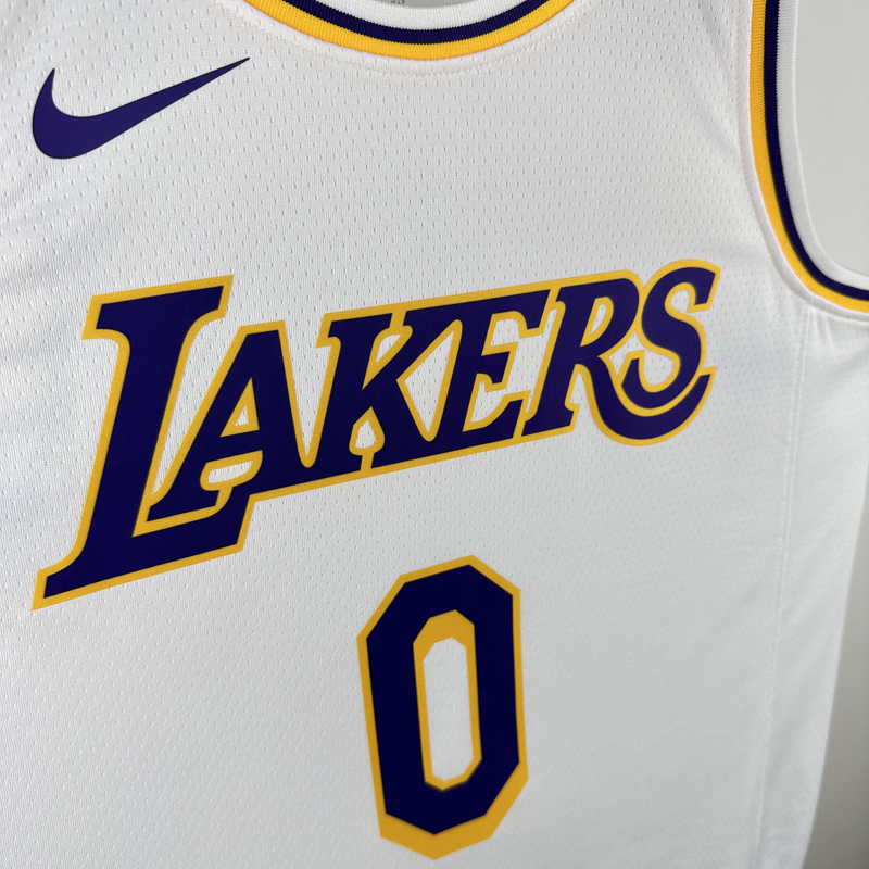 22-23 Lakers WESTBROOK #0 White Top Quality Hot Pressing NBA Jersey(圆领)