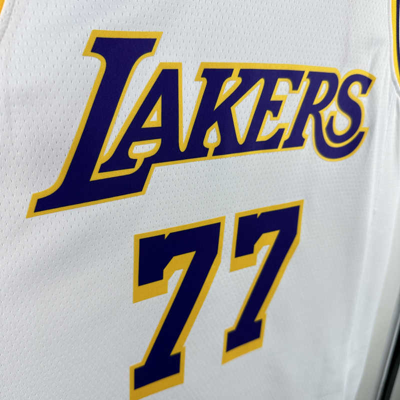 22-23 Lakers DONCIC #77 White Top Quality Hot Pressing NBA Jersey(圆领)