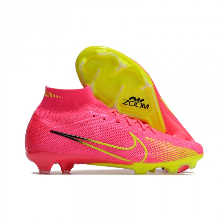 Air Zoom Mercurial Superfly IX Elite FG High Soccer Shoes-Pink/Yellow-5963771