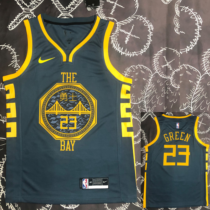 2018 WARRIORS GREEN #23 Black Gray Top Quality ...