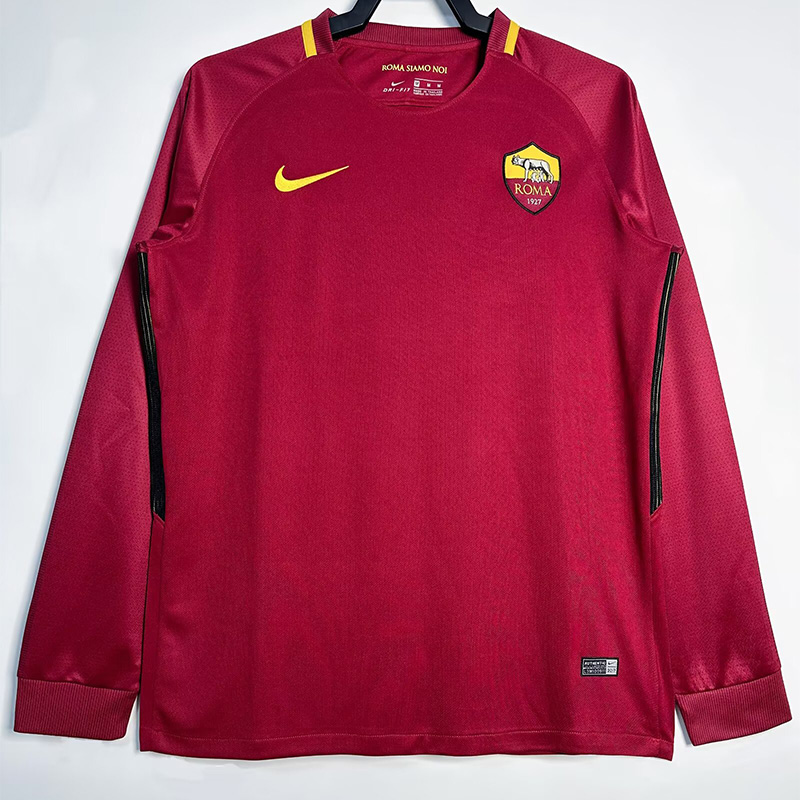 2017-2018 Roma Home Long Sleeve Retro Soccer Jersey (长袖)