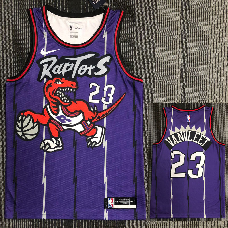 Raptors VANVLEET #23 Purple Retro Top Quality H...
