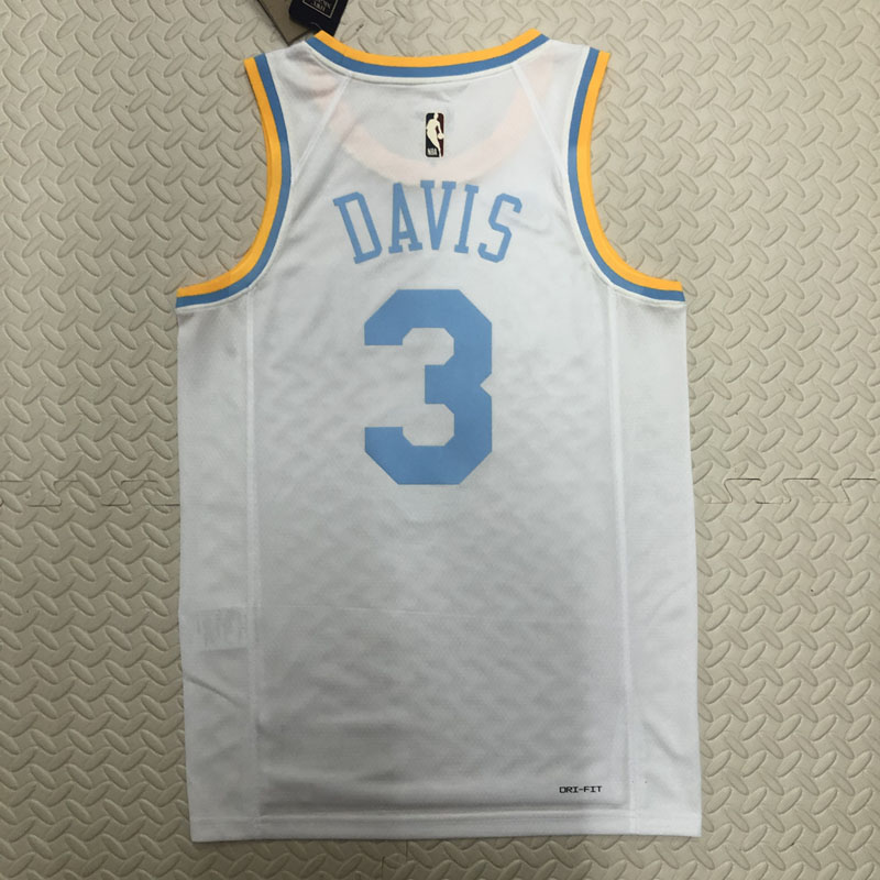 22-23 LAKERS DAVIS #3 White Top Quality Hot Pre...