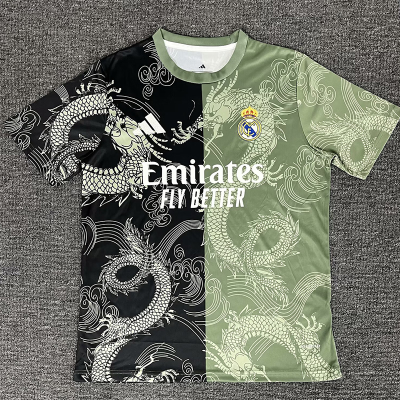 25-26 RMA Green Black Special Edition Fans Training Shirts *龙纹