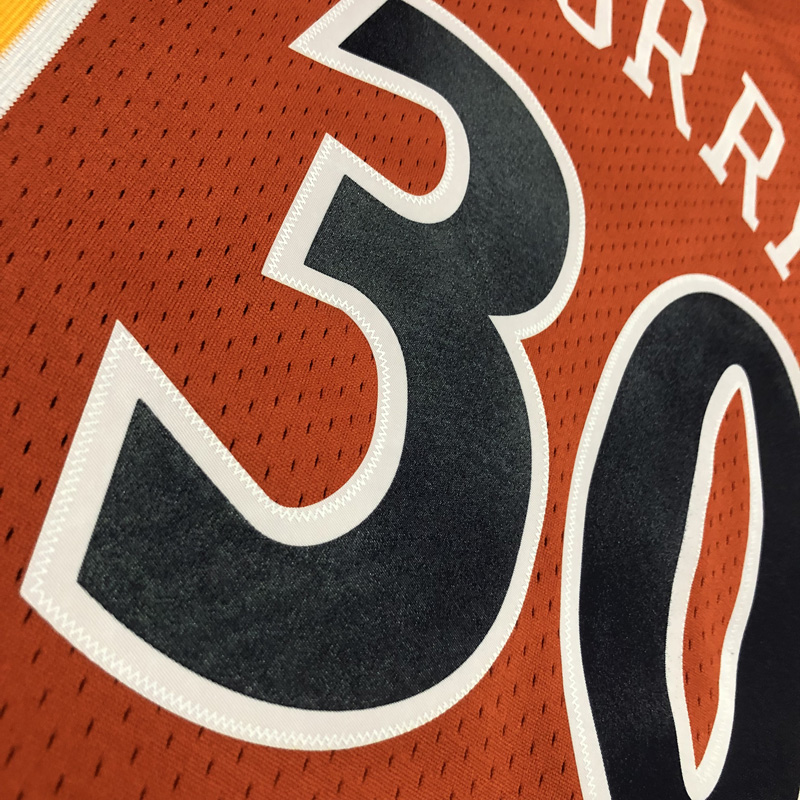 2010 WARRIORS CURRY #30 Orange Retro Top Qualit...