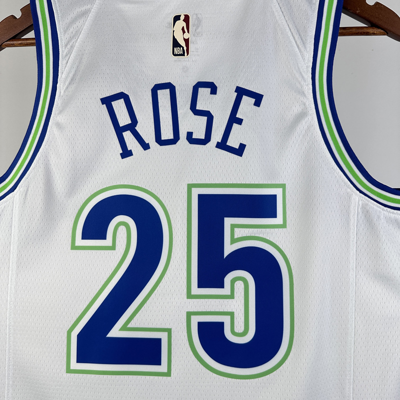 23-24 TIMBERWOLVES ROSE #25 White Top Quality H...