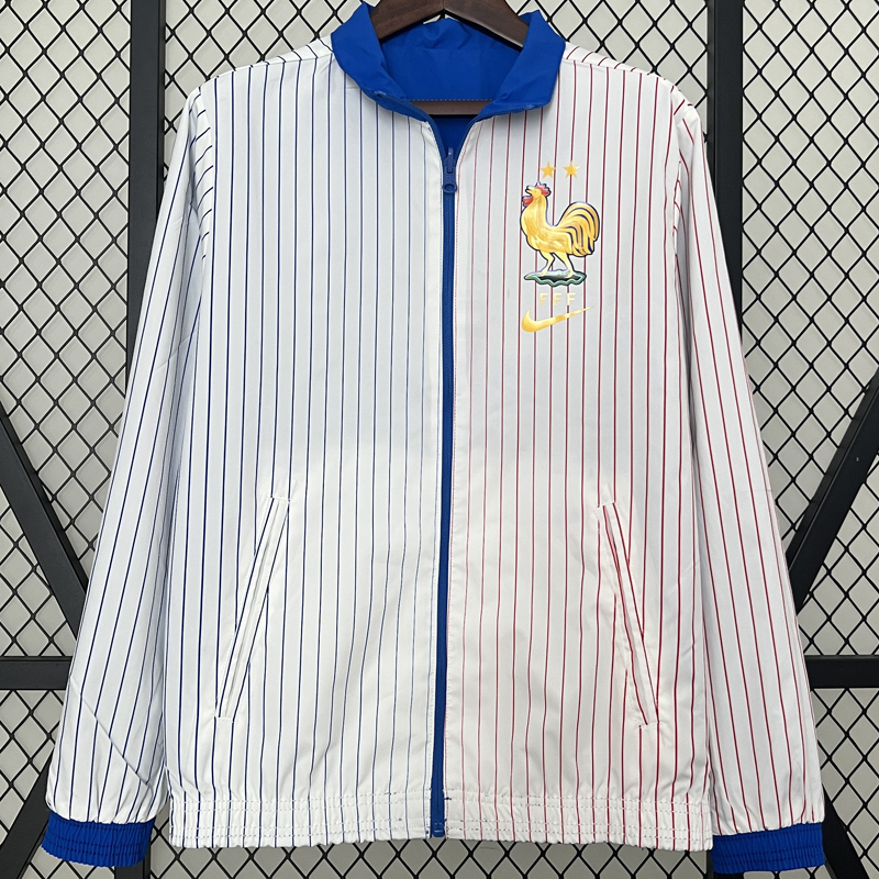 24-25 France Blue & White Double Sided Windbreaker (双面风衣)