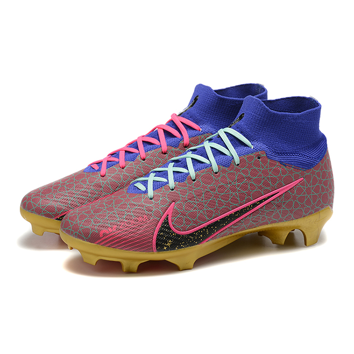 Air Zoom Mercurial Superfly IX Elite FG Lucent Pack High Soccer Shoes-Wine Red/Blue-4445000