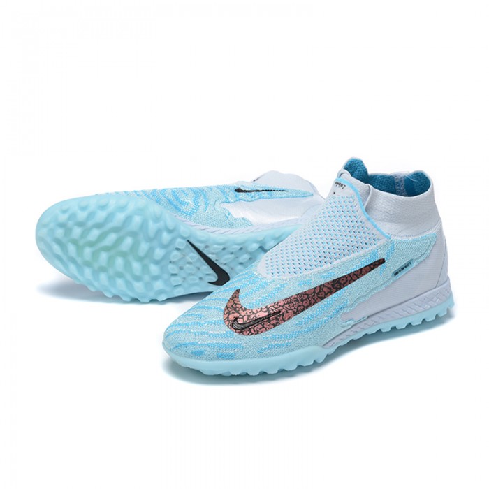 Phantom GX Elite DF Link TF High Soccer Shoes-Blue/Gray-1100443